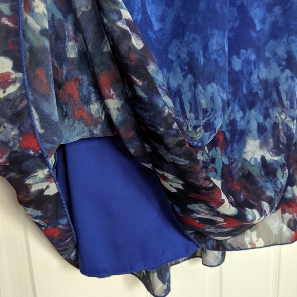 Little Mistress blue watercolor evening maxi - Picture 8 of 9